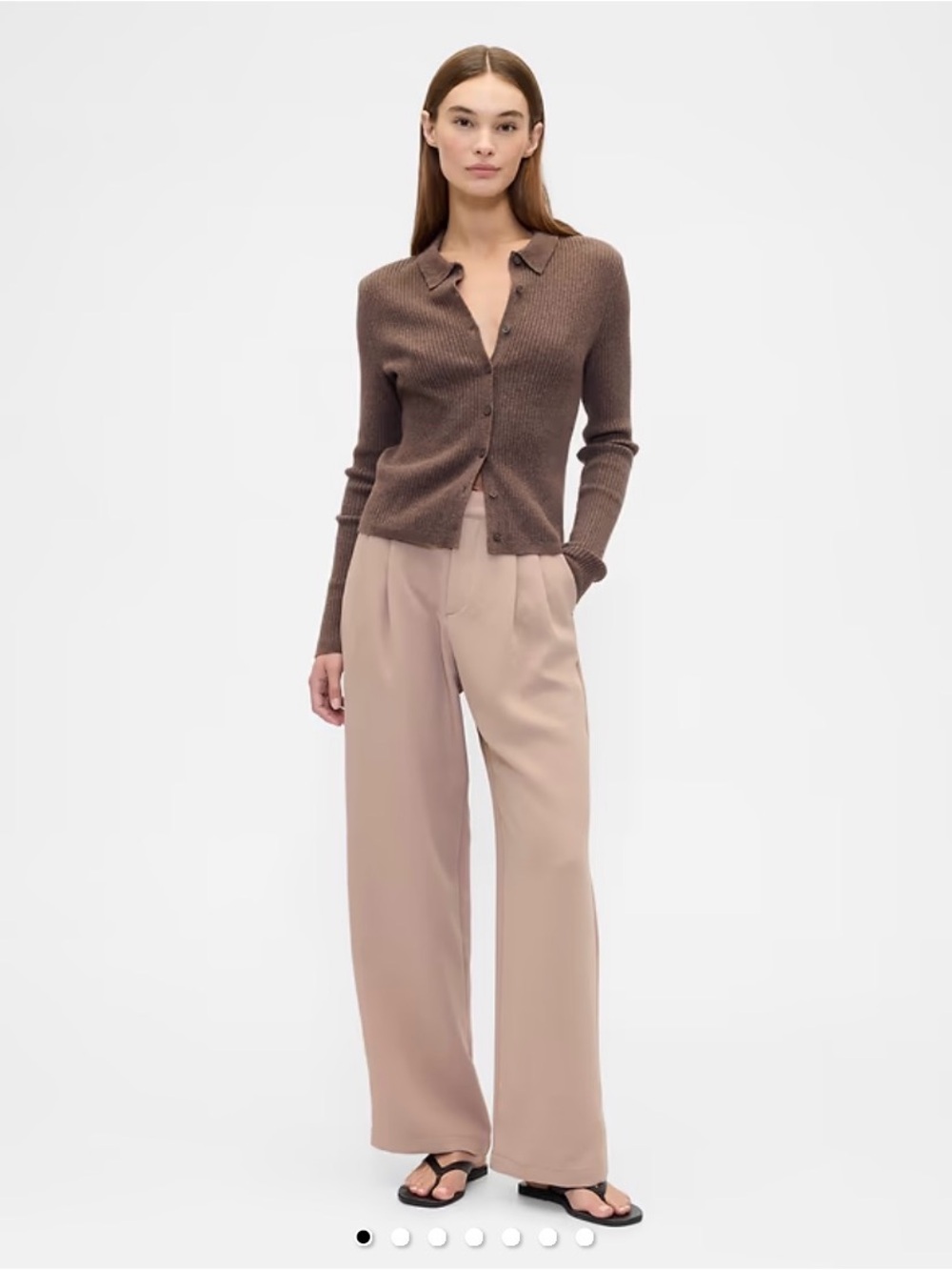 GAP Factory Wide-Leg High-Waist Pants in Taupe